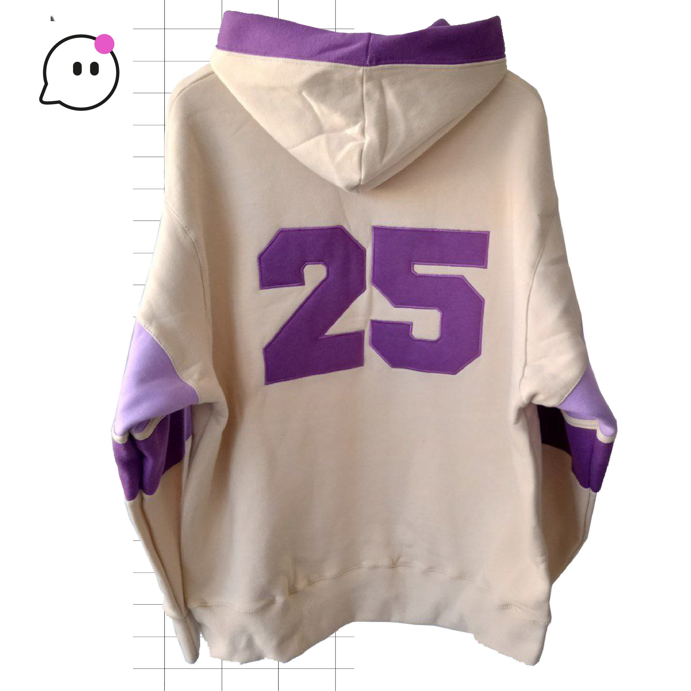 Buzo Oversize de Egresados Buzo oversize Boca doble en mangas violeta